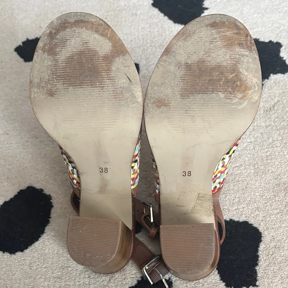 House of Harlow Multicolor Woven Slingback Heeled Sandals 38 - Picture 5 of 5